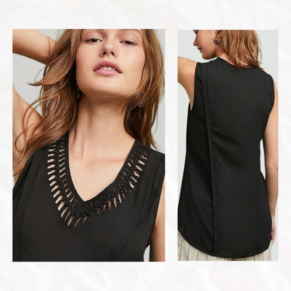 Anthropologie | Maeve Sleeveless Black Blouse | Size XXSP - Picture 1 of 9